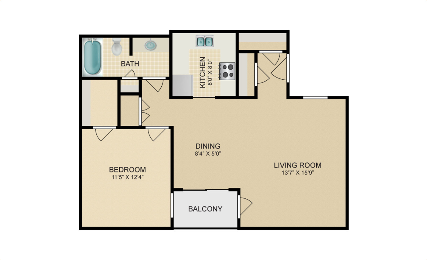  1-комнатная 52.6 м² 